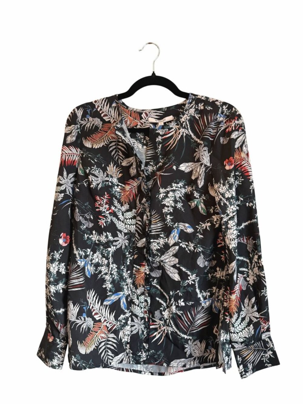 NWT Derek Lam 10 Crosby Black Floral Blouse Size 0 $395 [jb]